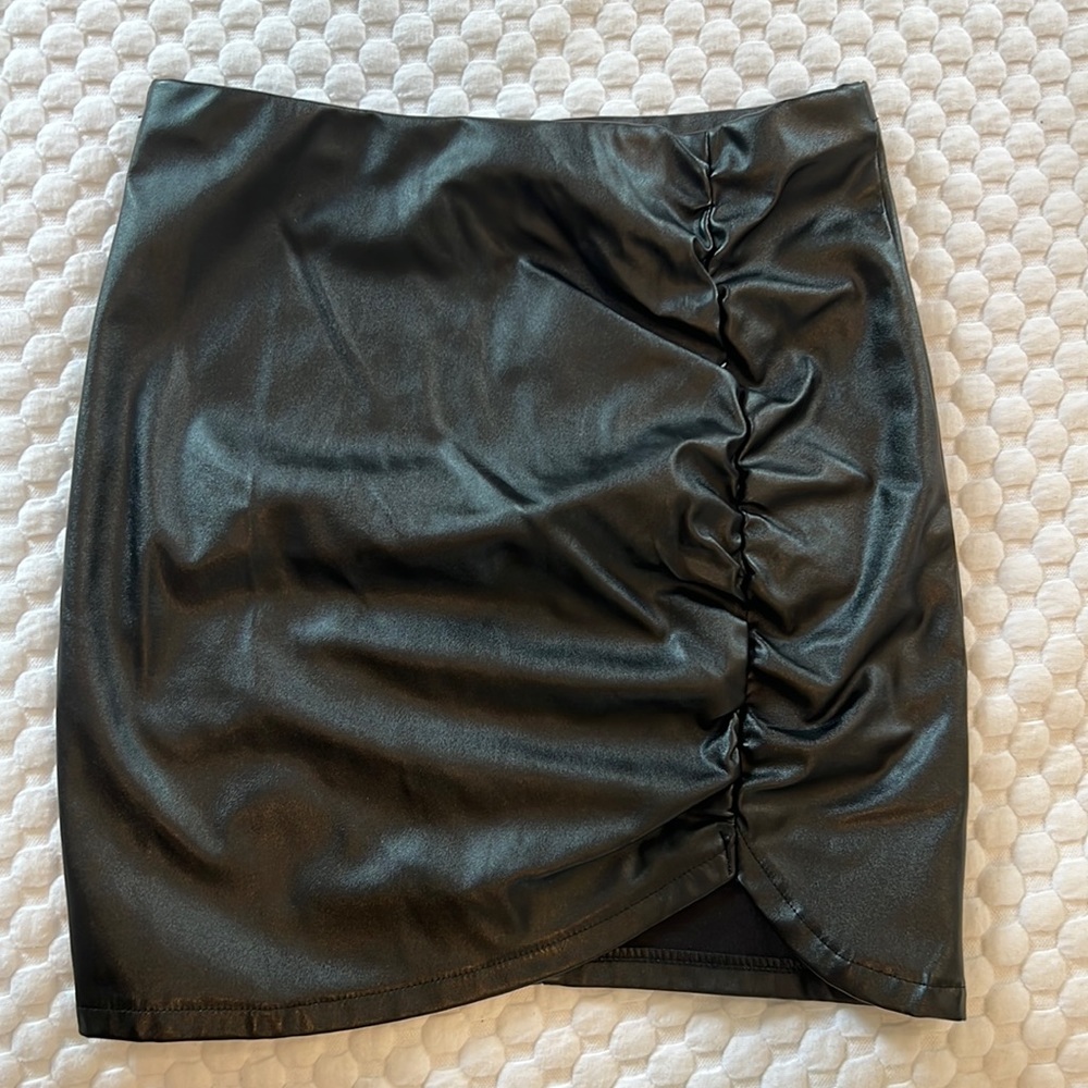 Black leather skirt